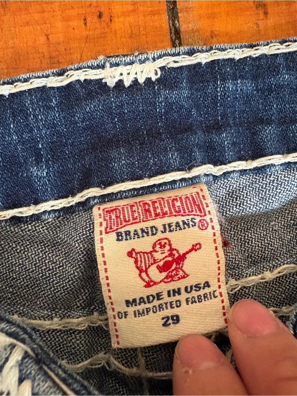 Vintage true religion billy super y2k low rise women’s Blue Bootcut Jeans 29 - Picture 4 of 9